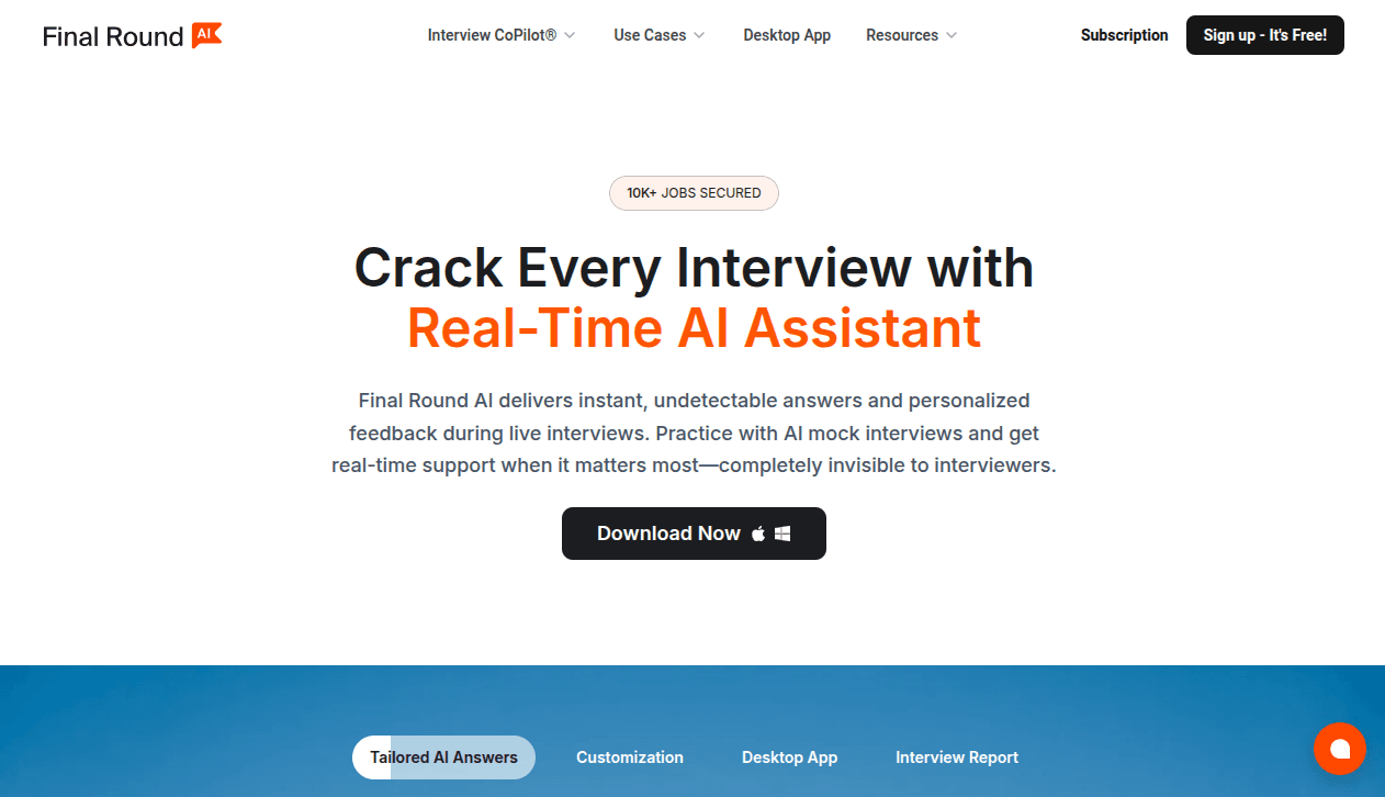 Final Round AI homepage